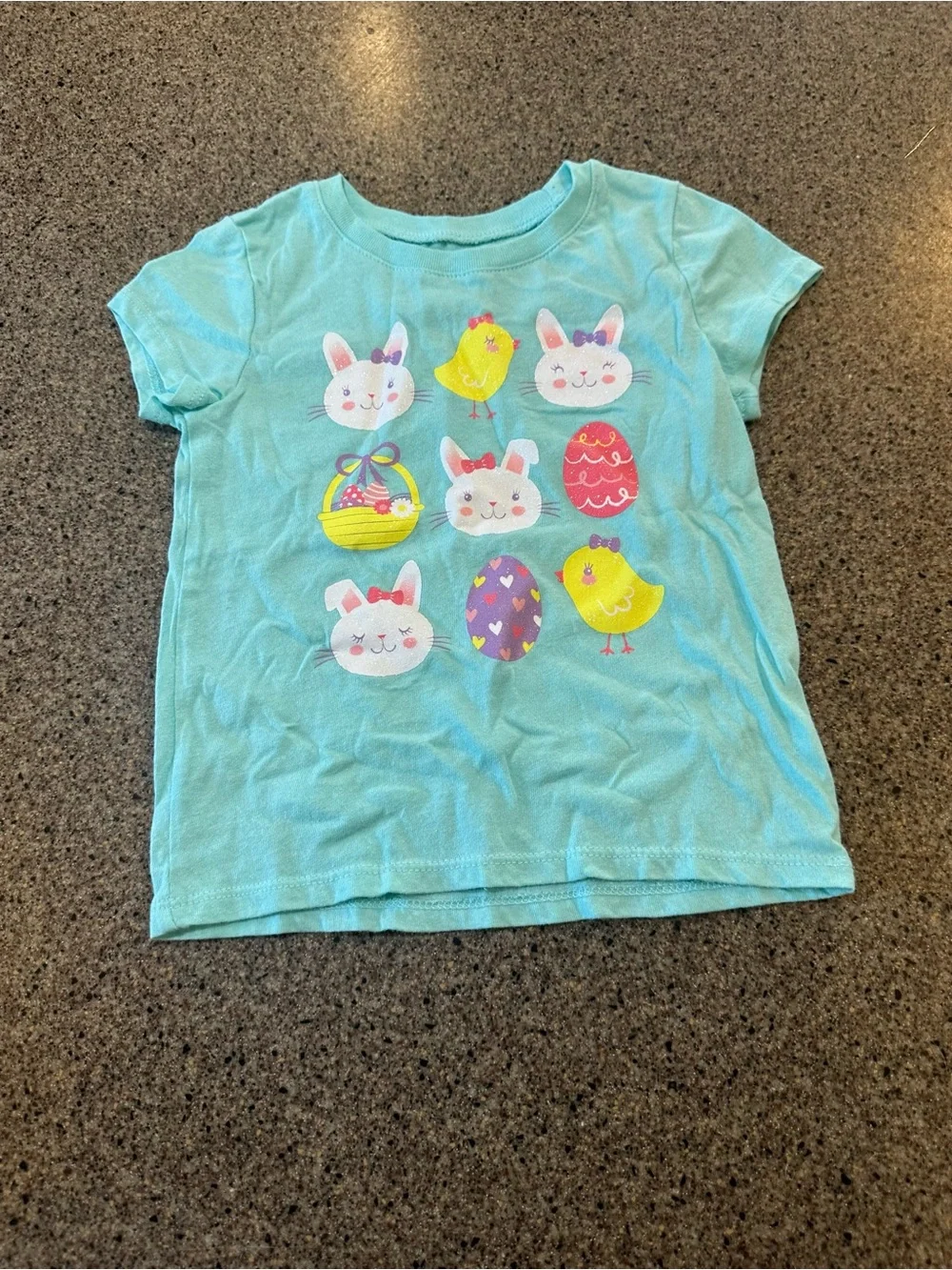 Grace Aqua Bunny & Chick Short Sleeve Tee